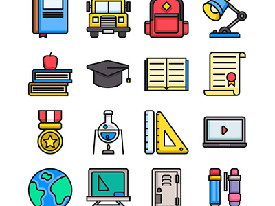 Icons education icons illustration vector