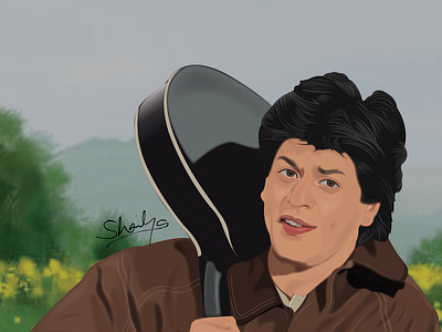 Shah Rukh Khan - Digital Portrait Illustration actor adobe art digitalart film graphic design illustration illustrator movie