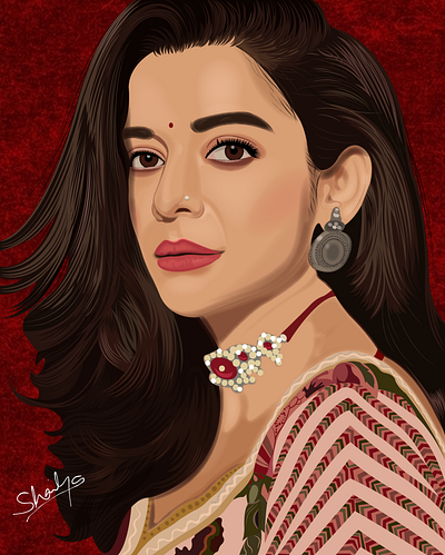 Mithila Palkar - Digital Portrait Illustration adobe animation art digitalart graphic design illustration illustrator portrait