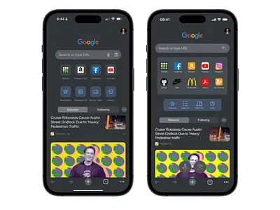 Googly Google Chrome app redesign features google mobile ui