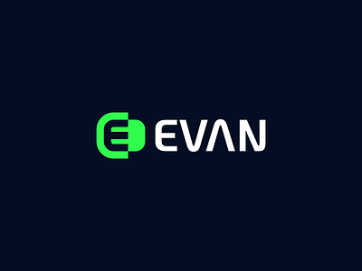 Logo for Evan branding car charging station electric electric car electric vehicle graphic design green energy icon logo mark renewable energy vehicle