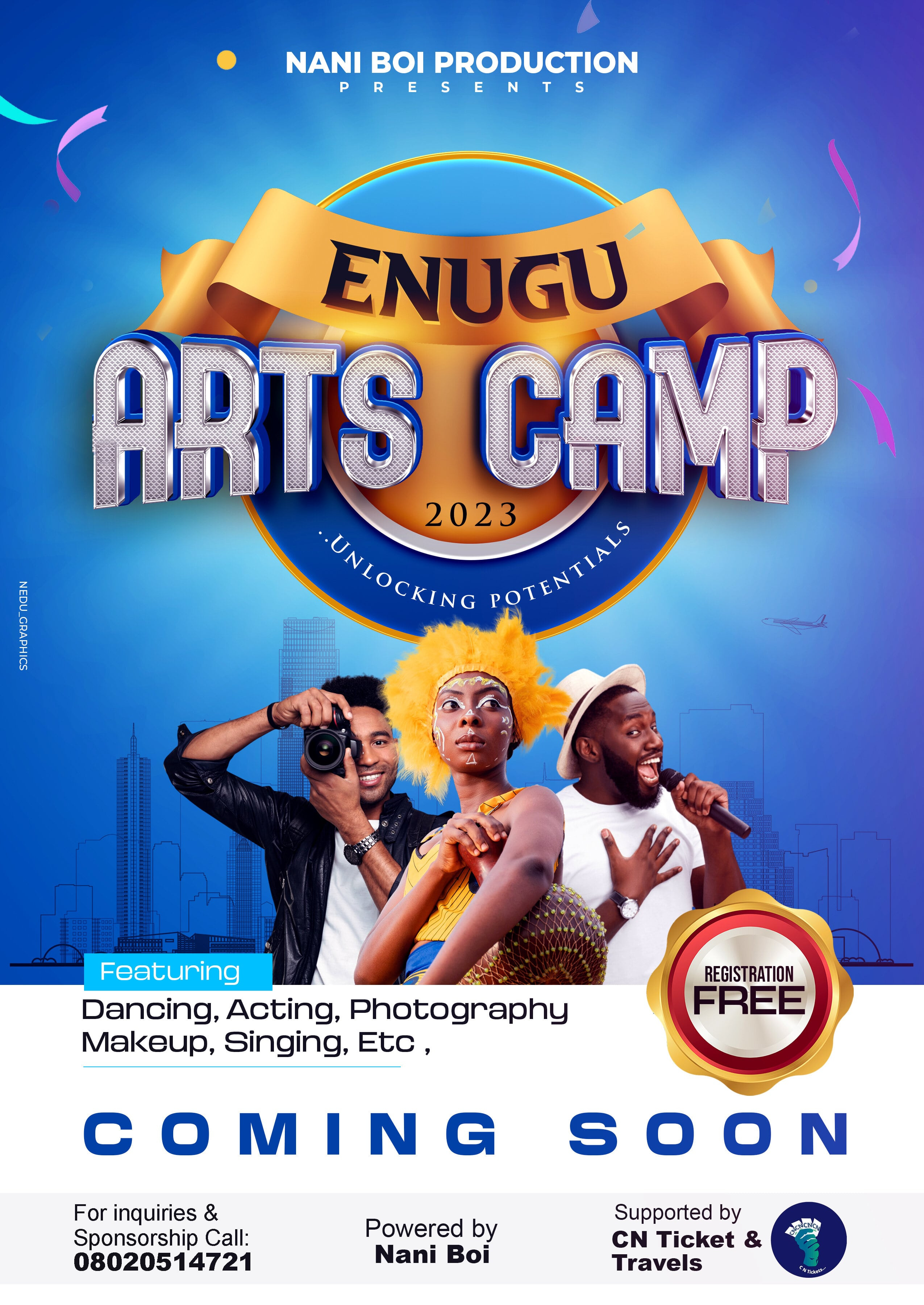 Arts Camp talent hunt show poster design albumcover