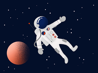 Astro astronaut illustration ipad planet procreate space stars