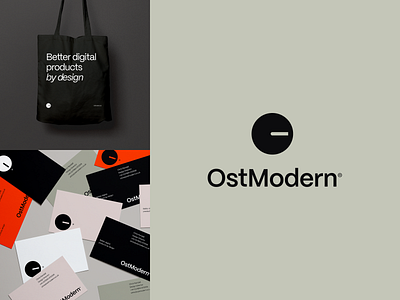 Ostmodern - Rebrand '23 - Merch branding business card digital product minimal modern stationary tote