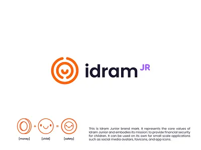 Logo for Idram Junior app branding coin education finance finances fintech icon it logo