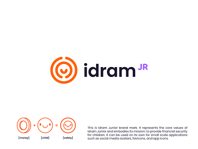 Logo for Idram Junior app branding coin education finance finances fintech icon it logo