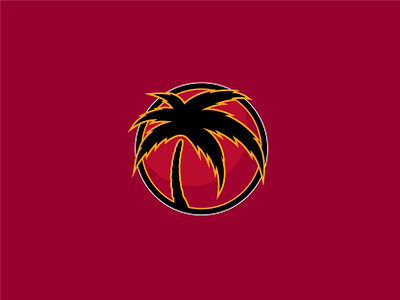 Miami Heat (Alt. Logo) basketball black crescent crescent moon design florida heat lebron logo miami miami heat moon nba palm palm tree red shadow sunset white yellow