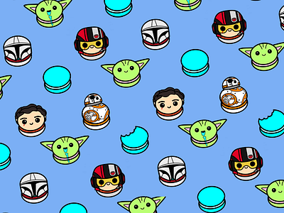 The Mandalorian Macarons bb8 design for production graphic design grogu mandalorian pattern design poe star wars