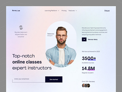 Online Education - Website card clean design e learning landing page learning online online class teaching tutor ui ui design ui element uiux website