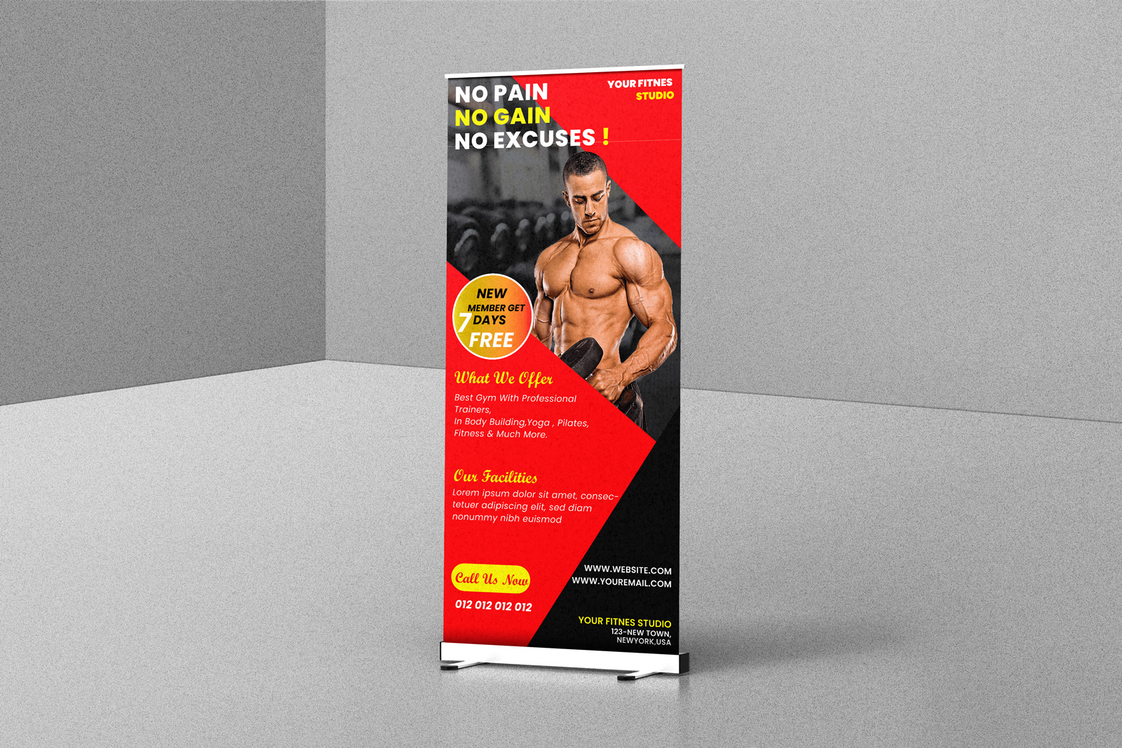 Fitness roll-up banner design by Md Sofiqul Islam on Dribbble