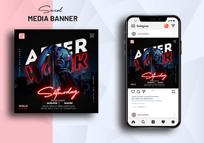 Social Media Post Design | Instagram Banner | Party Ads Post ads ads design advertising banner disco dj facebook banner facebook post free mockup free psd graphic design instagram ads night club party party advertising party post design photo edit photoshop design psd to pdf social media post