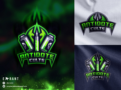 Antidote Cults Logo Design antidote design esport logo design graphic design logo logodesign syringe illustration werewolf cults