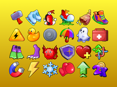Icons for mobile game game icon illustration