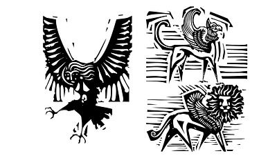 Mythology graphic design greek history illu illustration linocut monsters mythology spot illustration vector