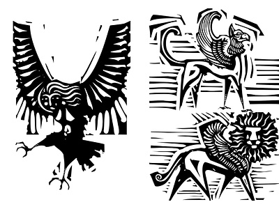 Mythology graphic design greek history illu illustration linocut monsters mythology spot illustration vector