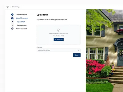 Onboarding UI for a Mortgage Company form design mortgage company oboarding product design product designer real estate design real estate tech saas software design ui ui design ui designer uiux ux design web app web design