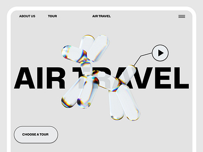 Целевая страница для Web-сайта воздушных путешествий app branding design graphic design typography ui ux фигма