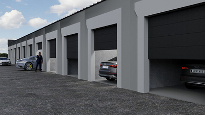 garage visualization 3d 3dsmax design exterior modeling