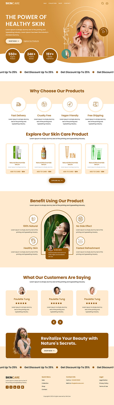 Skincare eCommerce Landing Page UI design ecommerce ui ecommerce ui design skincare ecommerce skincare ui design skincare website design skincare website ui ui ui design