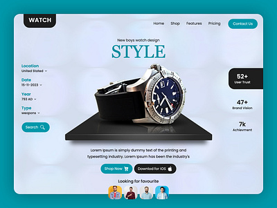 Online Watch Store Hero Section UI design ecommerce store ecommerce store ui ecommerce ui online watch store online watch store ui online watch store ui design ui ui design