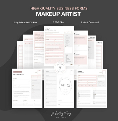 Makeup artist forms beauty enhancement forms bridal makeup services client forms for makeup artist cosmetic application forms glamour makeup forms makeup artist business forms makeup artist client forms