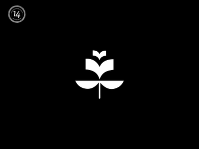 Logolounge 14 Flower Logo mark black branding design flower geometric graphic design icon illu illustration logo logolounge mark minimal white
