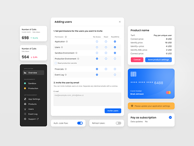 BankID – Developer portal UI banking cards clean components fintech minimal ui user interface