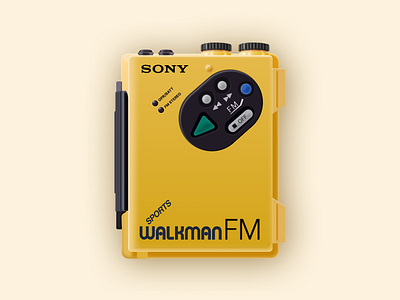 SONY WM-F5 “Sports Walkman” - Skeuomorphism 3d graphic design ui walkman