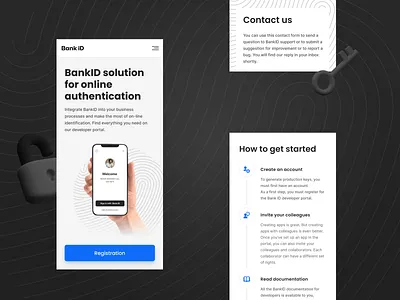 BankID – Landing page banking landing page minimal mobile ui ux web web design website
