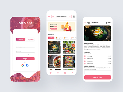 Food Delivery App UI appdesign culinarydelights designinspiration digitaldesign diningexperience elegantdesign foodapp fooddelivery gastronomicjourney hungry innovation mobileapp modernapp orderinstyle restaurantapp streamlinedordering ui userexperience userinterface ux