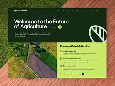 Agritech Website Hero Section. agriculture agritech farming website herosection landingpage