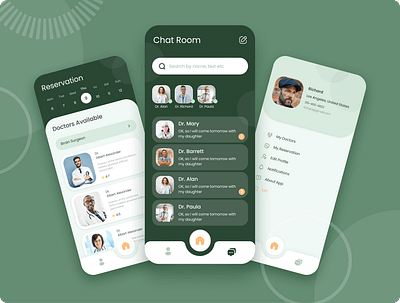 Doctors & Patients App app doctor figma graphic design hospital patient ui ux