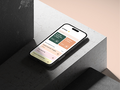 Home screen for meditation app brand identity brand identity design branding david burns design feeling good app david burns graphic design logo meditation app meditationbrand mobile app