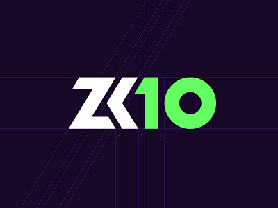 ZK10 logo blockchain branding conference crypto cryptocurrency cryptography developers logo neon zero knowledge zk10