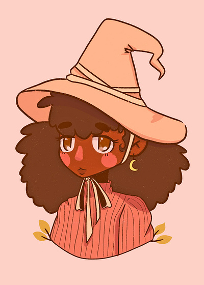 Pink Witch character design character art character design design digital art graphic design halloween illustration ipad pro procreate witch