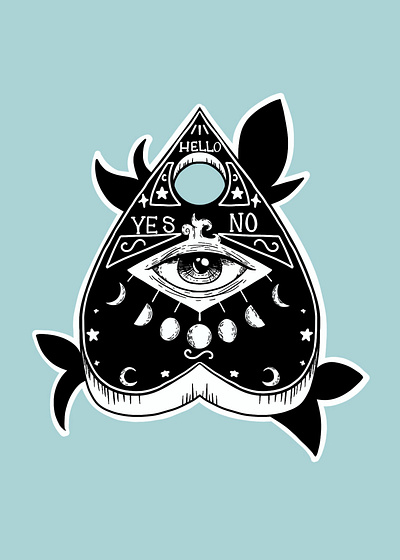 The Planchette design digital art graphic design halloween illustration ipad pro planchette procreate tattoo design