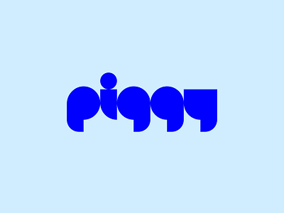 Piggy blue bold branding creative grid kids letters logo logotype parrot piggy