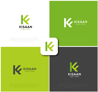Kisaan Factory Company Logo font logo graphic design k logo kf logo logo motion graphics text logo ui