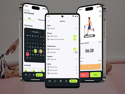 Fitness & Workout Mobile App android app calendar concept design etnocode fitnes calendar fitness ios mobile app mobile application settings app uikit uiux workout