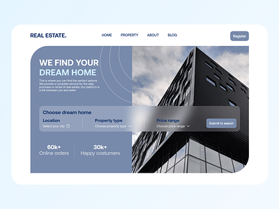 Real Estate Website concept real estate ui ux website design