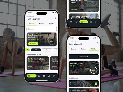 Fitness & Workout - Mobile Concept android app concept concept app concept design design etnocode fitness fitness program ios mobile app mobile application uiux workout workout program