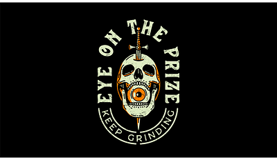Eye On The Prize apparel apparel design badge drawing grunge halloween illustration illustrator procreate shirt skull vector