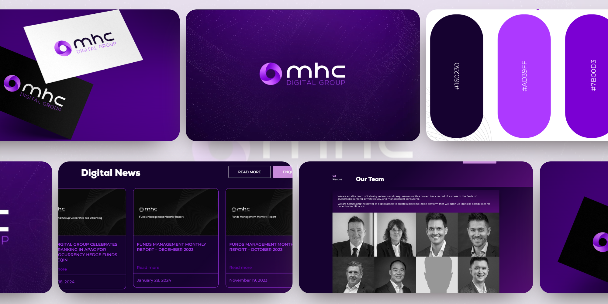 MHC Digital Group: A Blockchain Branding Triumph brand brand design brand guidelines brand identity brand refresh crypto brand cryptocurrency financial brand financial services financial technology fintech fintech brand fintech website logo mark carnegie purple brand ui ux website design website development