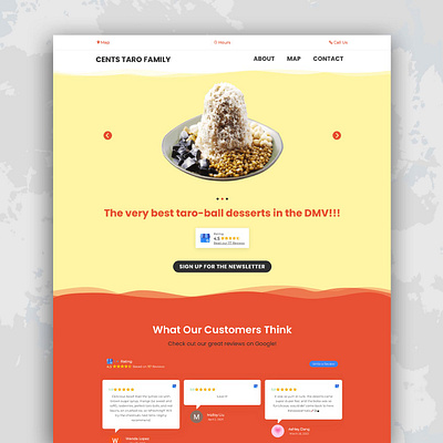 Website - Taro Ball Dessert Restaurant branding graphic design ui
