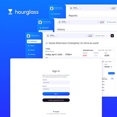 Hourglass - Time management system ui ux