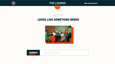 Atomic Lounge 404 page dailyui graphic design ui