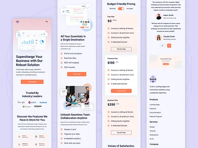 SAAS Website Mobile Responsive analytics branding chart dashboard design landing page manage management marketplace minimal product responsive saas saas design saas product saas solution saas website design ui ux website