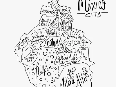 Mexico City Map citymap design flat illustration illustration city map minimal styleframe