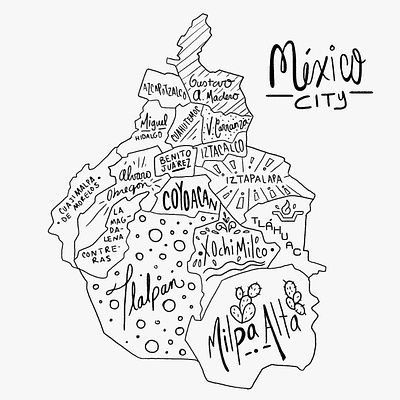Mexico City Map citymap design flat illustration illustration city map minimal styleframe