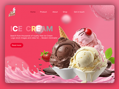 Ice cream landing page.. ui ux
